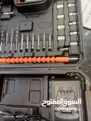  13 حقية صندوق درل شحن  صخري ماركة TOP مع بطارتين 36 فولت  و 21 راس لكافة الاستخدامات  المنزليه