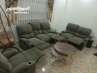 5 طقم كنب ركلاينر  امريكي حديد 6 مقاعد