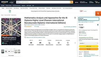  4 Mathematics Analysis and Approaches Book (Pearson)