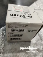  8 Canon EF 50mm f/1.8 II بحال الجديد بالكرتونه