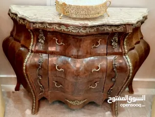  5 بايوه خشب  زان ثقيل مصري دمياطي حجم كبير فخم جدا  مطعم بالنحاس مع رخامة جوارير طول متر و 25 بعمق 40