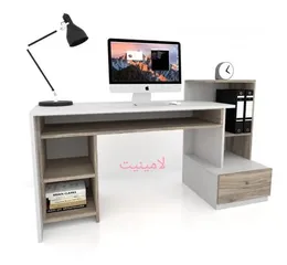 24 مكتب للدراسة مع رفوف عدة الوان توصيل مجاني داخل عمان والزرقاء لامينيت للأثاث المكتبي