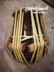  5 طبله هنديه قديمه مصنوعه من الخشب الصلب old Indian drum