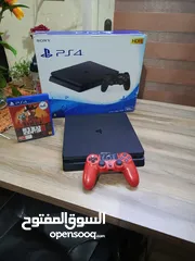  1 بلايستيشن فور سلم مع كرتونة للبيع بحالة الوكالة قابل للتفاوض