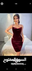  1 فستان عنابي قصير