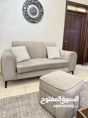  4 طقم كنب خشب زان  سبعة مقاعد ، إسفنج دانلوب