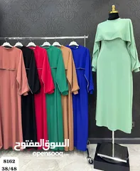  3 فستان كلوش يجنن باقي آخر الوان وردي ازرق زيتوني اسود نوع القماش دابل تركيا اصلي