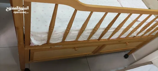  3 wooden solid baby cot