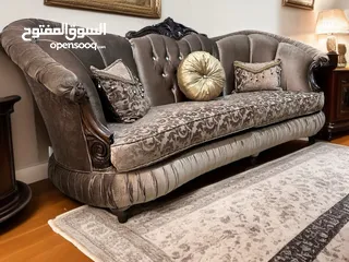  5 طقم كنب مصري كلاسيك فاخر – 14 مقعد شغل يدوي متقن