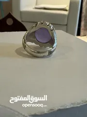  3 خاتم عقيق بنفسجي مائي / نوادر