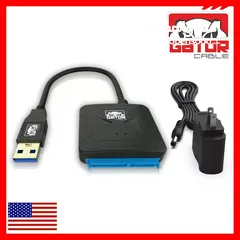  7 USB 3.0 to SATA III Hard Drive Adapter for 2.5" 3.5" HDD SSD with 12V 2A Power