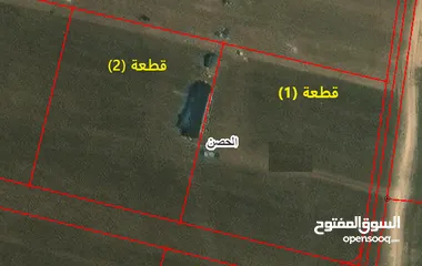  1 قطعتين في شمشان من اراضي الحصن مساحات (3975م) و (3475م) بالقرب من خط اربد عمان