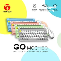  1 Fantech MOCHI 80Keys WK897 Wireless Keyboard Mouse Combo Set For Windows يعمل على جميع الاجهزة