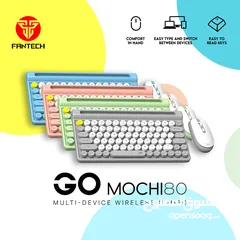  1 Fantech MOCHI 80Keys WK897 Wireless Keyboard Mouse Combo Set For Windows يعمل على جميع الاجهزة