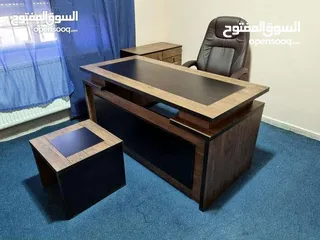  22 اثاث مكتبي مكتب مدير بعدة الوان بسعر خيالي مع جانبية بادراج وطاولة والتوصيل مجاني مكاتب ادارية