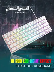  4 لوحة مفاتيح للألعاب مكونة من60٪مع أضواء خلفية بتقنية RGB،لوحة مفاتيح صغيرة فائقة الكفاءة مضادة للماء