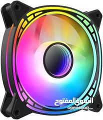  2 Huntkey GX120 ARGB Arctic Circle PC Gaming Fan 120mm 1200RPM مروحة تبريد مع اضاءة
