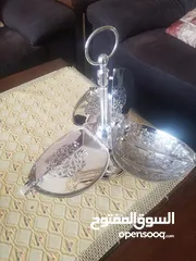  3 مطبقيه انتيك مطلي فضه