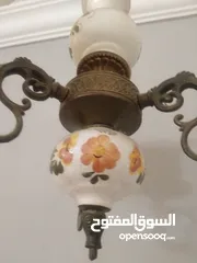  12 ثريا انتيك من النحاس والسيراميك الفرنسي رسم يدوي+تيبل لامب نحاسي عدد2