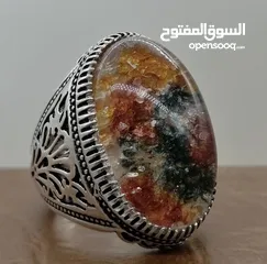  5 خاتم فضة من العيار الثقيل عيار 925 فعلي متوج بتحفة من الدر النهري التي لن تتكرر