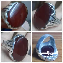  27 مجموعة مميزة من خواتم الفضة الخالصة احجار طبيعية   احجار عقيق، ياقوت، فيروز، اوبال، مازونايت، زفير،