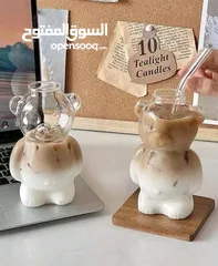 1 كاسات اشكال زجاج مع شلمونات زجاج