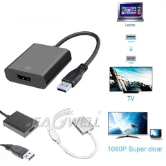  2 USB 3.0 TO HDMI AUDIO VIDEO ADAPTER CONVERTER CABLE @ 10 JD