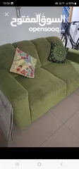  5 brown  corduroy sofa and green fabric sofa