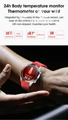  6 Business Fitness Smart Watch,Body Temperature,Calls,Heart Rate,msg display,Big Screen,Multi Sports