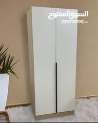  3 خزانة ملابس موردن ببابين  الاناقة صارت أوضح من اي وقت  خزانة بيضا بلمسة خشب طبيعي تعطي الغرفة الجمال