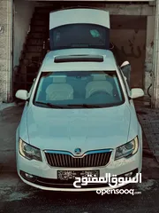  1 سكودا سوبيرب 2014 ديزل فل اضافات مع فتحة سقف على الكاش أو بدل
