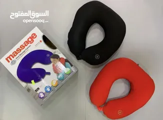  1 وسادة الرقبة للسفر ،، مخدة للرقبة أثناء السفر مع ميزة المساج ،،، المساج من الخلف يعمل بالبطاريات