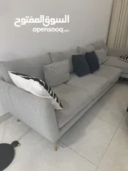  2 كنبة رماديه 5 أشخاص Living room sofa from home center