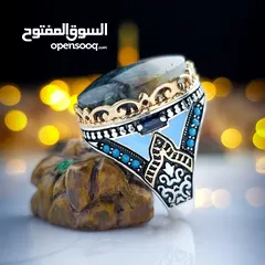  10 جعاله العيد خواتم فضه على العقيق اليمني الاصيل اخر اصدار