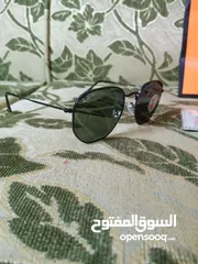  11 نظارة ريبان  بلاك اديشن  جلال ابو مويس ريبان اصلية RAY BAN Black Hexagonal 54 mm Polarized من معرض
