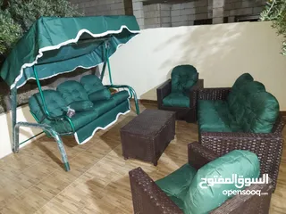  25 طقم رتان طقم ترس خارجي طقم كنب طقم خيزران طقم رتان بلاستك عضم خمس مقاعد+طاولة وسط