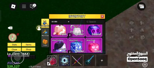  16 للبيع حساب بلوكس فروت قوي تقريبا كل شي في اللعبه blox fruit account strong for sell