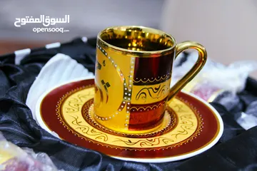  10 طقم فناجين قهوة مذهب فاخر Golden coffee cups set