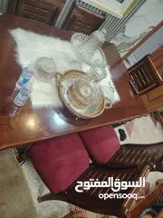  3 طاولة سفره 6 كراسي خشب زان ماليزي