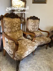  5 طقم كنب بحالة ممتازة مصري دمياطي حفر