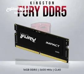  1 Kingston Fury Laptop Ram 16GB DDR5-5600MHz