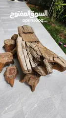  1 طاولة حديقة خشبية شكل شجرة