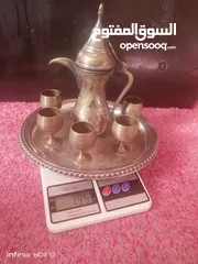  3 صينيه نحاس وست كاسات وداله