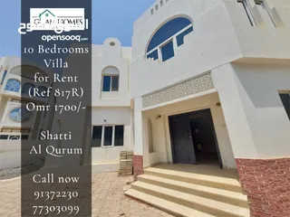  1 10 Bedrooms Villa for Rent in Shatti Al Qurum REF:817R