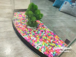  3 حوض سمك مجهز بالكامل ، حواف كيرف. قزاز مدعم صعب الكسر