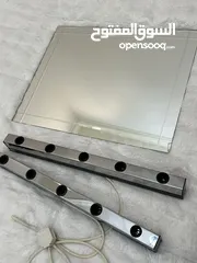  4 مرايه (منظره) جداريه ايكيا مع ستاند ليتات IKEA wall mirror+ wall lamp