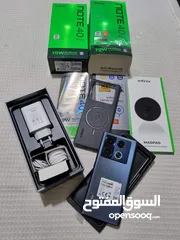  19 مستعمل اخو  Not 40 pro رام 16 و 24 جيجا 256 مكفول بالشركة أغراضة والكرتونه الأصلية متوفر توصيل وجديد