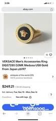  9 خاتم فيرساتشي مطلي ذهب لافت للنظر و مميز و نادر - Versace Enamel Medusa Ring