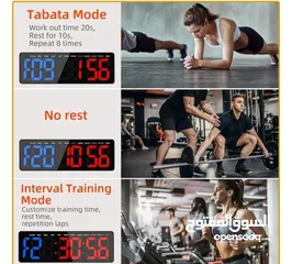  26 تايمر جيم مؤقت رياضي ساعات ديجتال صالات رياضية للياقة البدنية بشاشة كبيرة مع جهاز تحكم عن بعد لتماري
