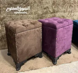  6 بفات الترند صندوق فتح وتسكير لإستخدامات عديدة الجلوس والديكور والتخزين بالحجمين كبير وصغير